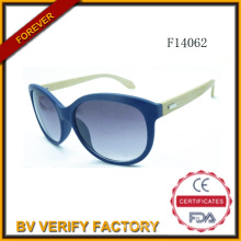 F14062 Nouveau Cat Eye femmes lunettes de soleil avec bras bambou 2015